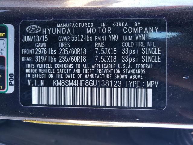 KM8SM4HF8GU138123 - 2016 HYUNDAI SANTA FE SE BROWN photo 14