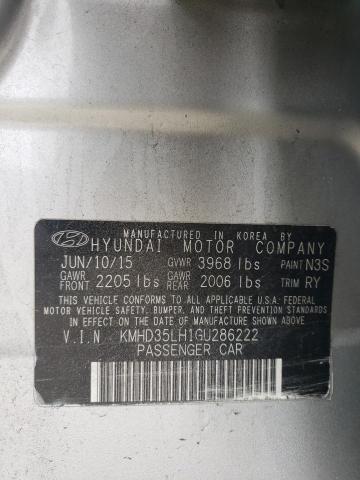 KMHD35LH1GU286222 - 2016 HYUNDAI UK GRAY photo 12