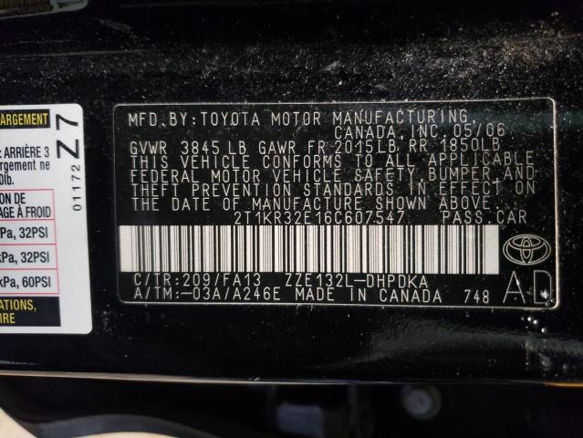 2T1KR32E16C607547 - 2006 TOYOTA COROLLA MA XR BLUE photo 13