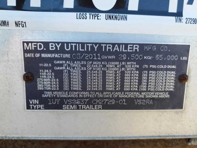 1UYVS2537CM272901 - 2012 UTILITY REEFER 53' WHITE photo 10