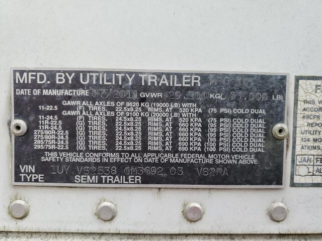 1UYVS2538CM369203 - 2012 UTILITY REEFER 53' WHITE photo 10