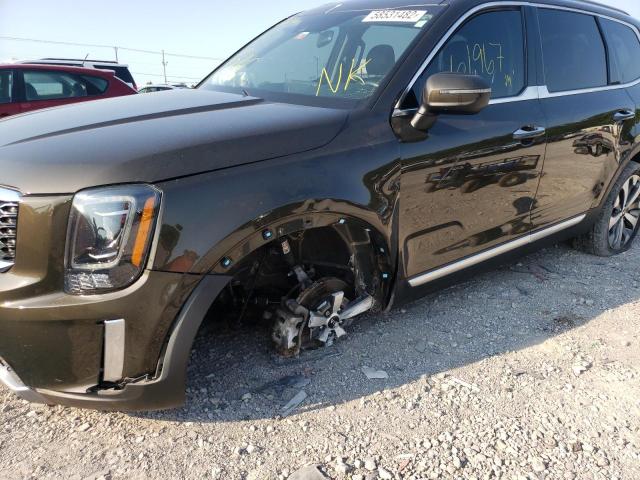 5XYP64HC0LG093846 - 2020 KIA TELLURIDE S BROWN photo 9