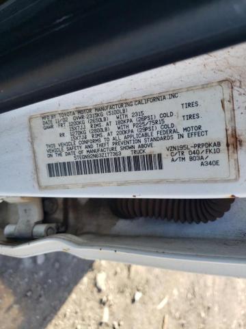 5TEGN92N63Z177363 - 2003 TOYOTA TACOMA DOUBLE CAB PRERUNNER WHITE photo 12