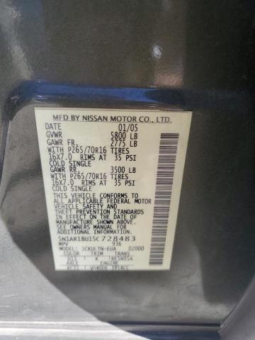 5N1AR18U15C728483 - 2005 NISSAN PATHFINDER LE მწვანე ფოტო 14