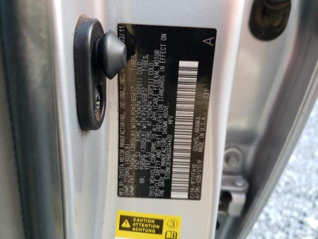 5TDBK3EH6BS074400 - 2011 TOYOTA HIGHLANDER BASE فضي صورة 13