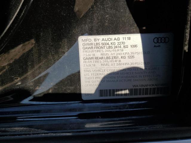 WA18NAF40KA014864 - 2019 AUDI A4 ALLROAD PREMIUM PLUS BLACK photo 12
