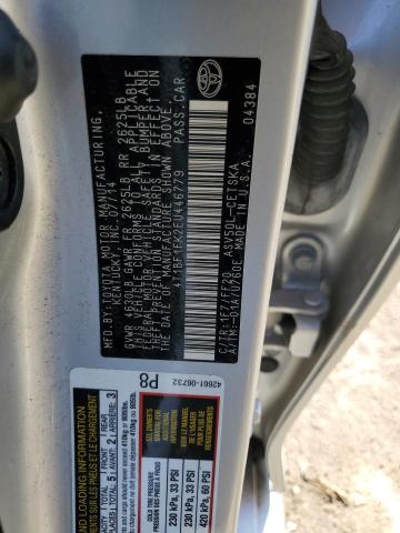 4T1BF1FK2EU446779 - 2014 TOYOTA CAMRY L SILVER photo 13