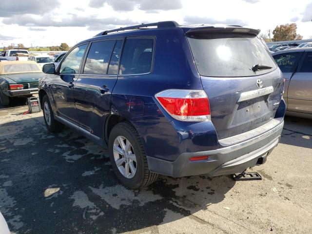 5TDBK3EH6BS047147 - 2011 TOYOTA HIGHLANDER BASE أزرق صورة 2