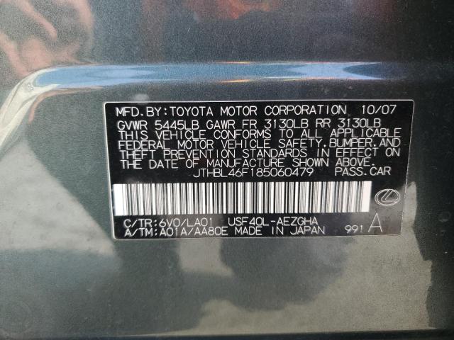 JTHBL46F185060479 - 2008 LEXUS LS 460 GREEN photo 12