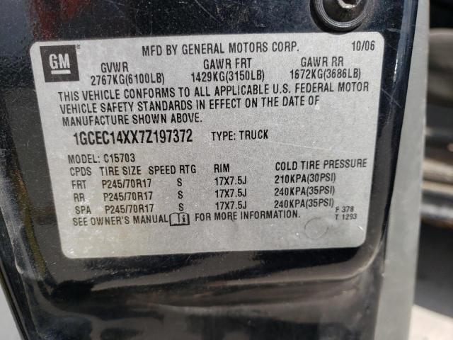 1GCEC14XX7Z197372 - 2007 CHEVROLET SILVERADO C1500 CLASSIC BLACK photo 13
