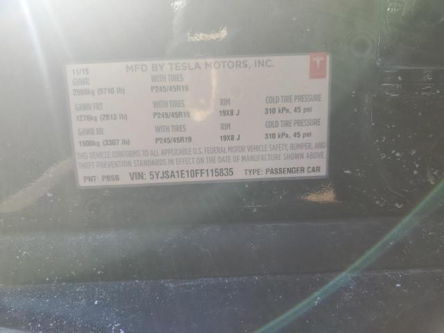 5YJSA1E10FF115835 - 2015 TESLA MODEL S Qara foto 12