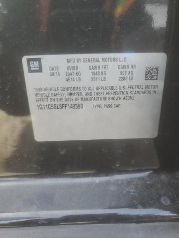 1G11C5SL8FF149593 - 2015 CHEVROLET MALIBU 1LT BLACK photo 12