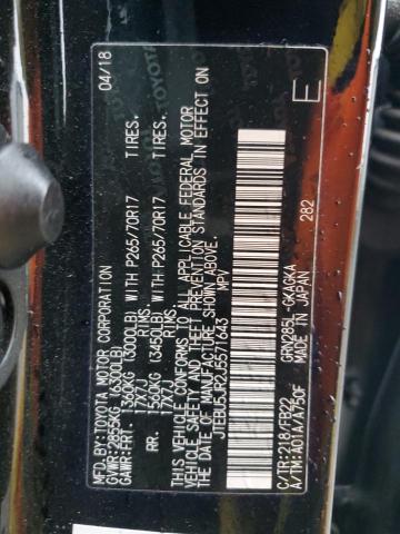 JTEBU5JR2J5571643 - 2018 TOYOTA 4RUNNER SR5/SR5 PREMIUM 黑色 照片 13