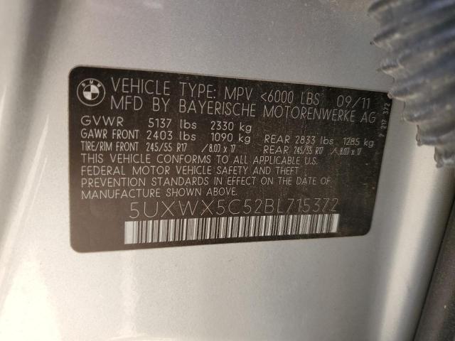 5UXWX5C52BL715372 - 2011 BMW X3 XDRIVE28I SILVER photo 13