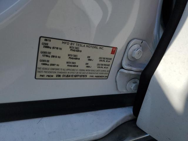 5YJSA1E16FF107979 - 2015 TESLA MODEL S Ağ foto 12