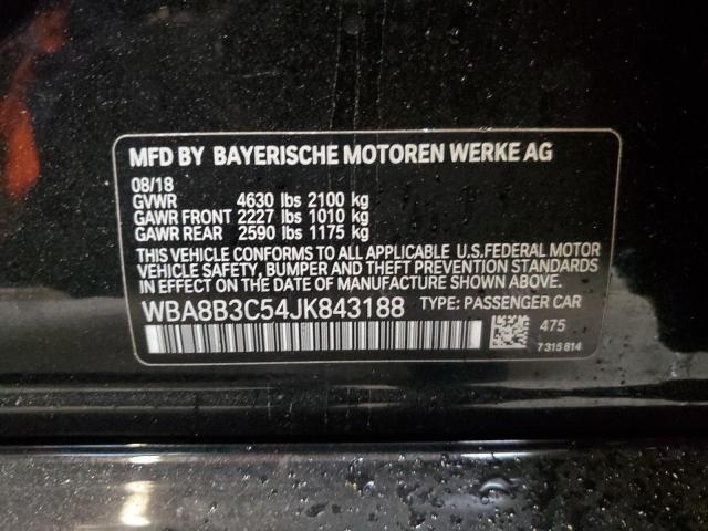 WBA8B3C54JK843188 - 2018 BMW 340 I Noir photo 12