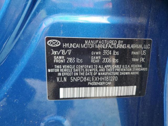 5NPD84LFXHH181270 - 2017 HYUNDAI ELANTRA SE BLUE photo 13