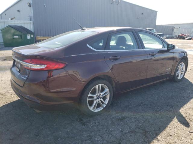 3FA6P0LU5JR220133 - 2018 FORD FUSION SE HYBRID MAROON photo 3