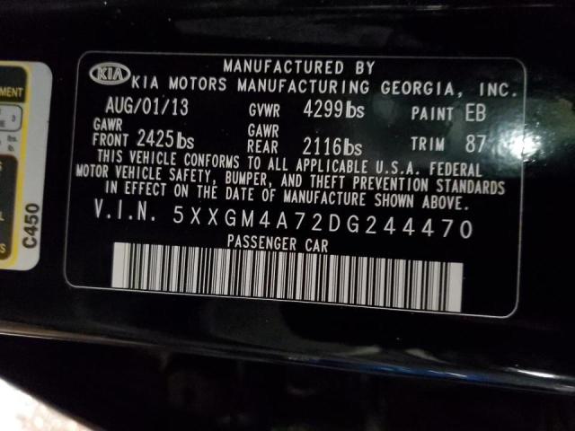 5XXGM4A72DG244470 - 2013 KIA OPTIMA LX BLACK photo 12