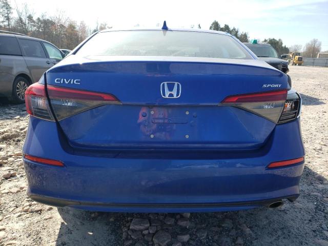 2HGFE2F51NH556512 - 2022 HONDA CIVIC SPORT BLUE photo 6