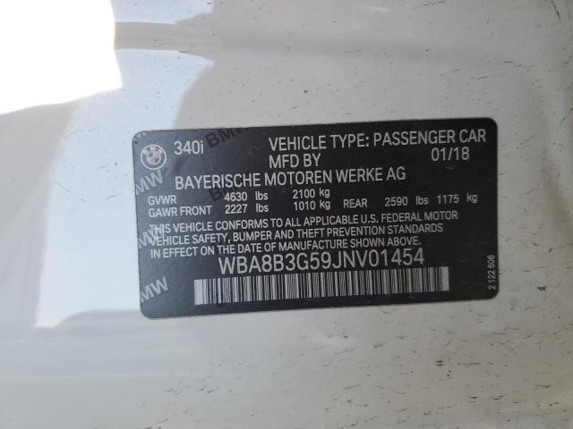 WBA8B3G59JNV01454 - 2018 BMW 340 I 白色 照片 12