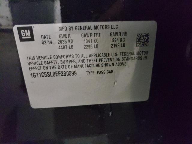 1G11C5SL0EF230599 - 2014 CHEVROLET MALIBU 1LT BLACK photo 12