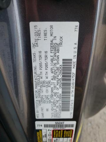 5TFUU4EN4FX133684 - 2015 TOYOTA TACOMA ACCESS CAB გრაფიტი ფოტო 12