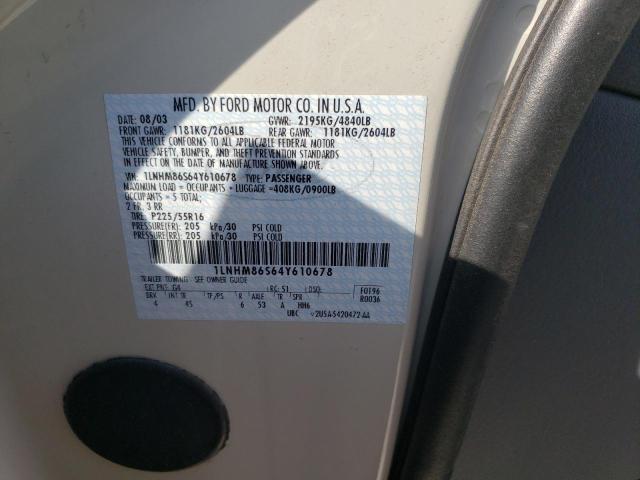 1LNHM86S64Y610678 - 2004 LINCOLN LS Ağ foto 12