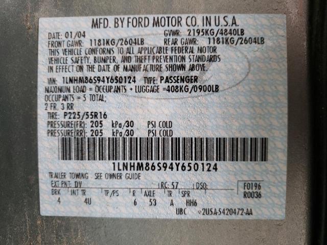 1LNHM86S94Y650124 - 2004 LINCOLN LS Yaşıl foto 13