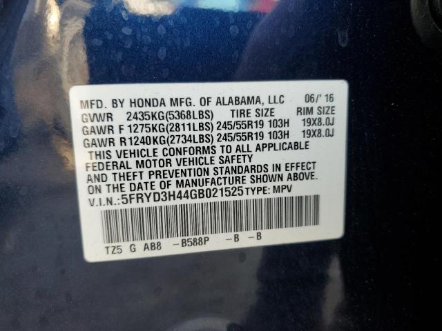 5FRYD3H44GB021525 - 2016 ACURA MDX TECHNOLOGY 蓝色 照片 13