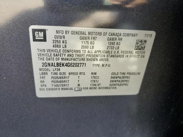 2GNALBEK4G6202771 - 2016 CHEVROLET EQUINOX LS GRAY photo 13