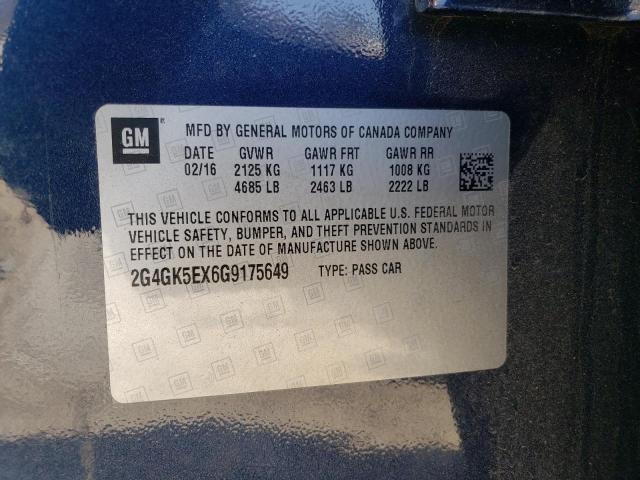 2G4GK5EX6G9175649 - 2016 BUICK REGAL 蓝色 照片 13