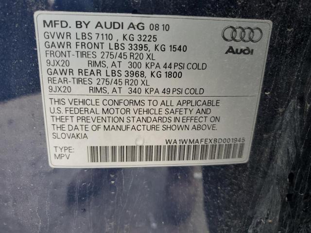 WA1WMAFEXBD001945 - 2011 AUDI Q7 PRESTIGE BLUE photo 13