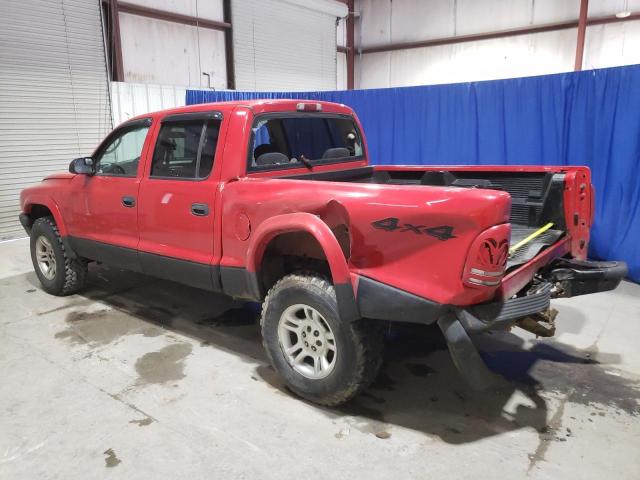 1D7HG38K14S599450 - 2004 DODGE DAKOTA QUAD SPORT RED photo 2