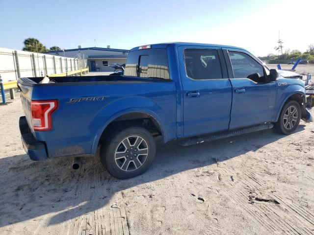 1FTEW1CP3GKE53353 - 2016 FORD F150 SUPERCREW BLUE photo 3