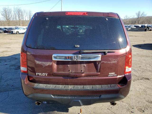 5FNYF4H50CB041713 - 2012 HONDA PILOT EXL BURGUNDY photo 6