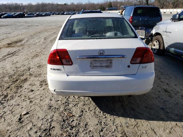 1HGES16501L010537 - 2001 HONDA CIVIC LX WHITE photo 6