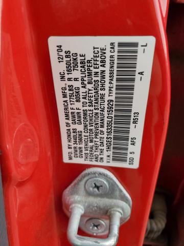 1HGES16335L015929 - 2005 HONDA CIVIC DX VP Qırmızı foto 12