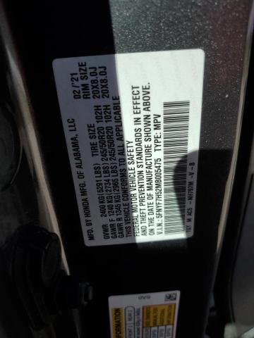 5FNYF7H52MB005475 - 2021 HONDA PASSPORT EXL Grafit foto 13