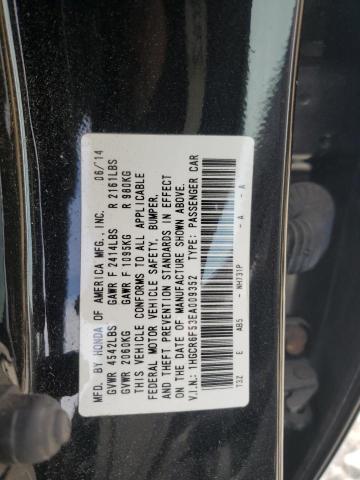 1HGCR6F53EA009352 - 2014 HONDA ACCORD HYBRID EXL BLACK photo 12