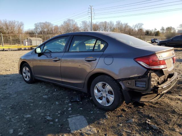 19XFB2E53EE055514 - 2014 HONDA CIVIC LX GRAY photo 2