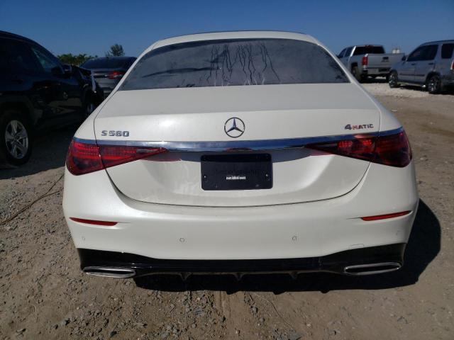 W1K6G7GB6MA017039 - 2021 MERCEDES-BENZ S 580 4MATIC WHITE photo 6