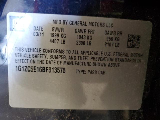 1G1ZC5E16BF313575 - 2011 CHEVROLET MALIBU 1LT 蓝色 照片 12