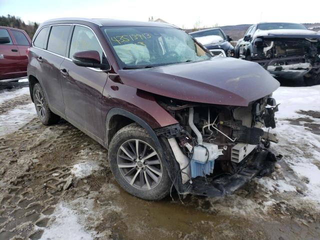 5TDJZRFH1KS708267 - 2019 TOYOTA HIGHLANDER SE BURGUNDY photo 4