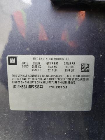 1G11H5SA1DF283343 - 2013 CHEVROLET MALIBU LTZ BLUE photo 12