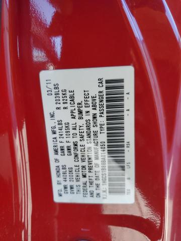 1HGCS1B88BA014050 - 2011 HONDA ACCORD EXL RED photo 12