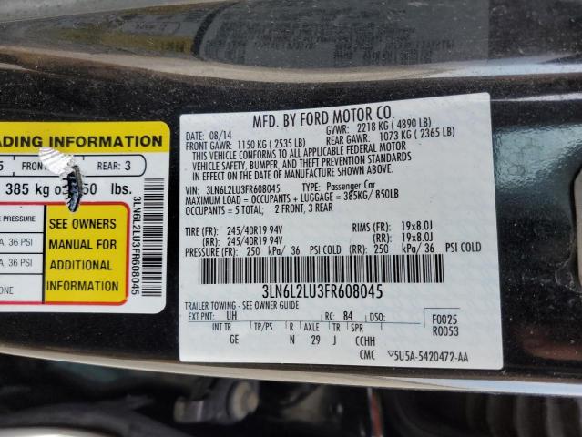 3LN6L2LU3FR608045 - 2015 LINCOLN MKZ HYBRID BLACK photo 13