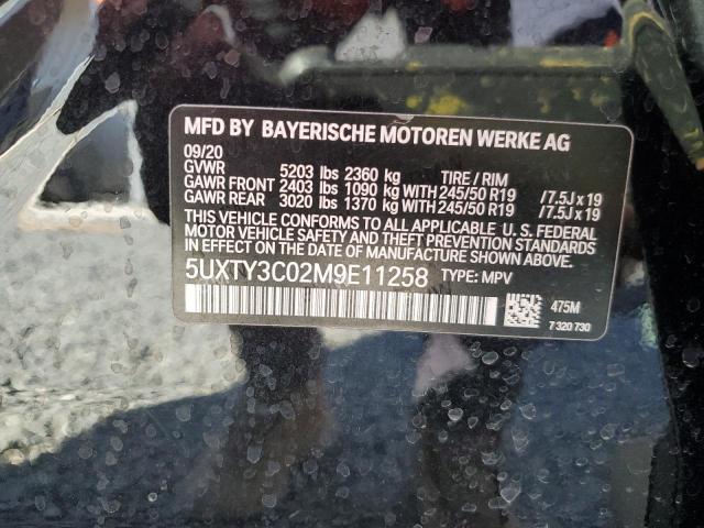 5UXTY3C02M9E11258 - 2021 BMW X3 SDRIVE30I BLACK photo 13