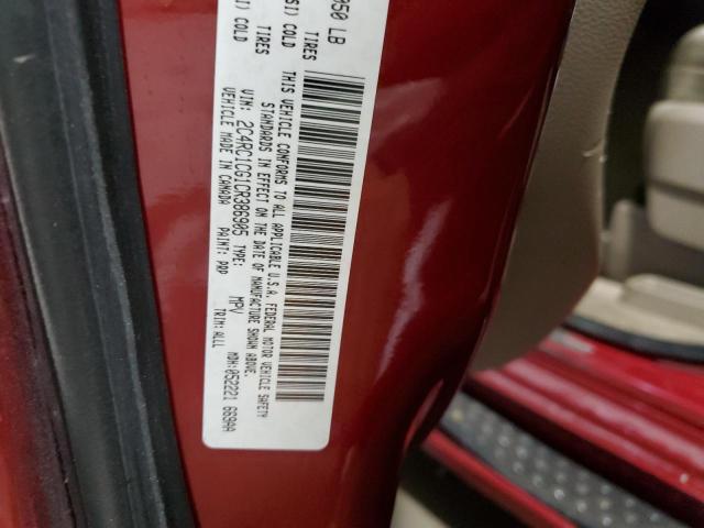 2C4RC1CG1CR386905 - 2012 CHRYSLER TOWN & COU TOURING L BURGUNDY photo 13