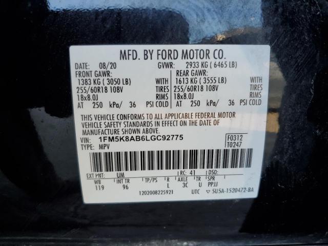 1FM5K8AB6LGC92775 - 2020 FORD EXPLORER POLICE INTERCEPTOR 黑色 照片 13